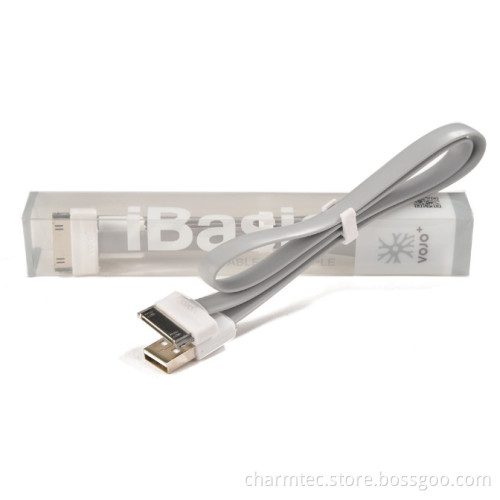 Flat-Designed Cable USB a/M to 30 Pin Dock, USB Charging Cable for iPhone 4/4s